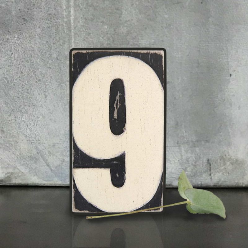 Wood block number - 9