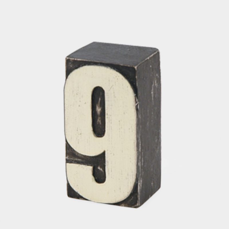 Wood block number - 9