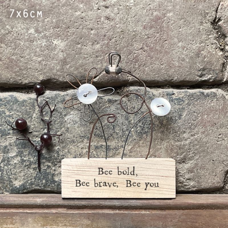Ξύλινο θέμα 8x6εκ.-Bee bold bee brave