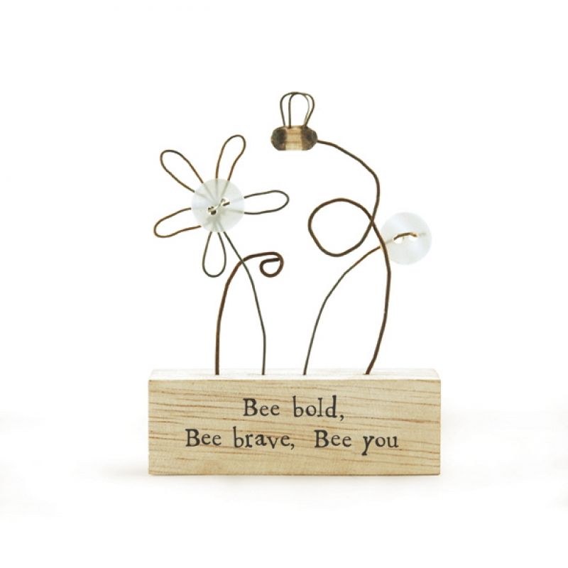 Ξύλινο θέμα 8x6εκ.-Bee bold bee brave