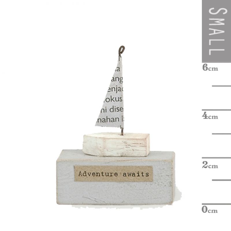 Sml wooden scene-Boat/Adventure