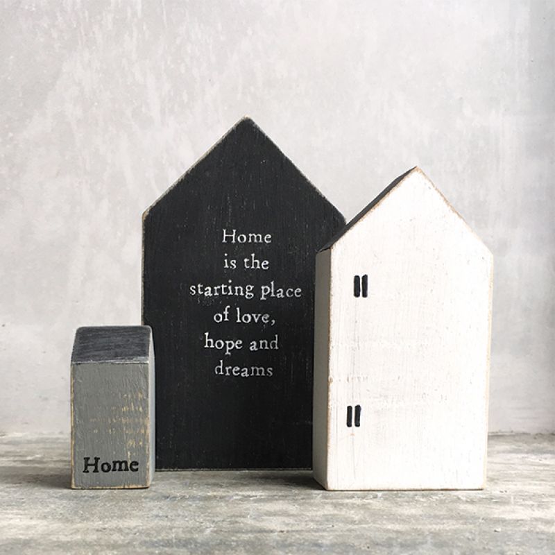 Wood house No 3-Home is starting Size: 11x2x6,5 cm