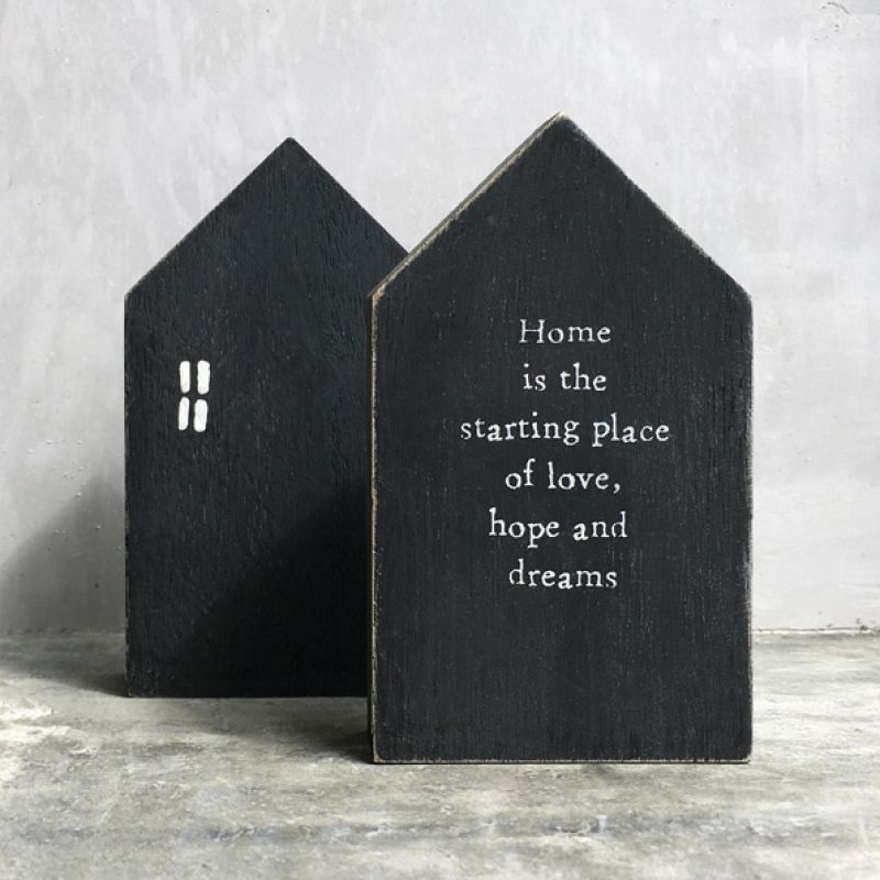 Wood house No 3-Home is starting Size: 11x2x6,5 cm