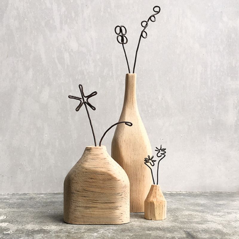 Wire flower in vase-Anemone Size: 13,5x2,3x2,7 cm