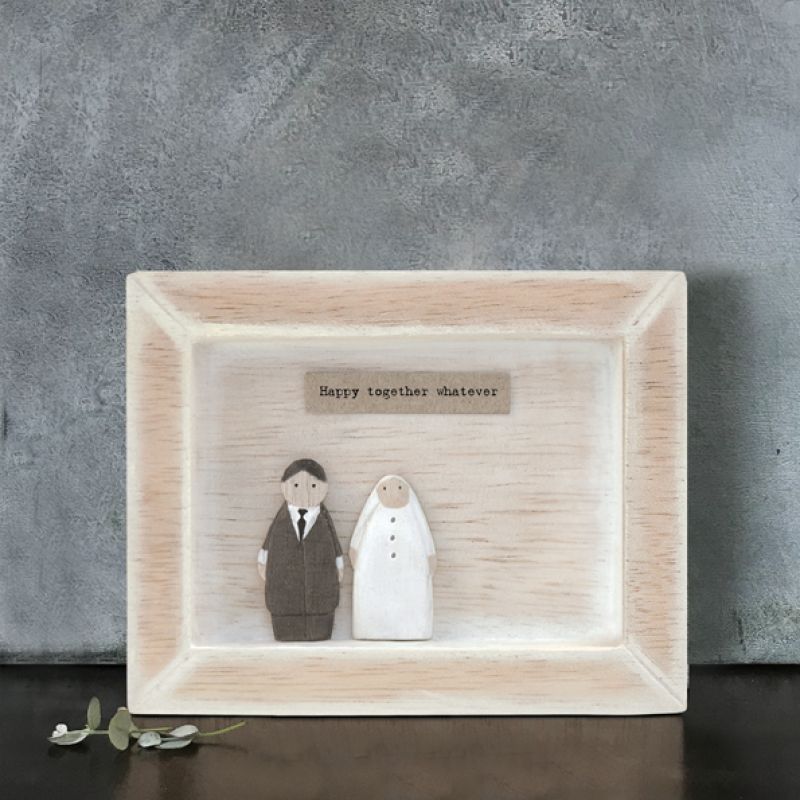 White standing box frame – Happy together 