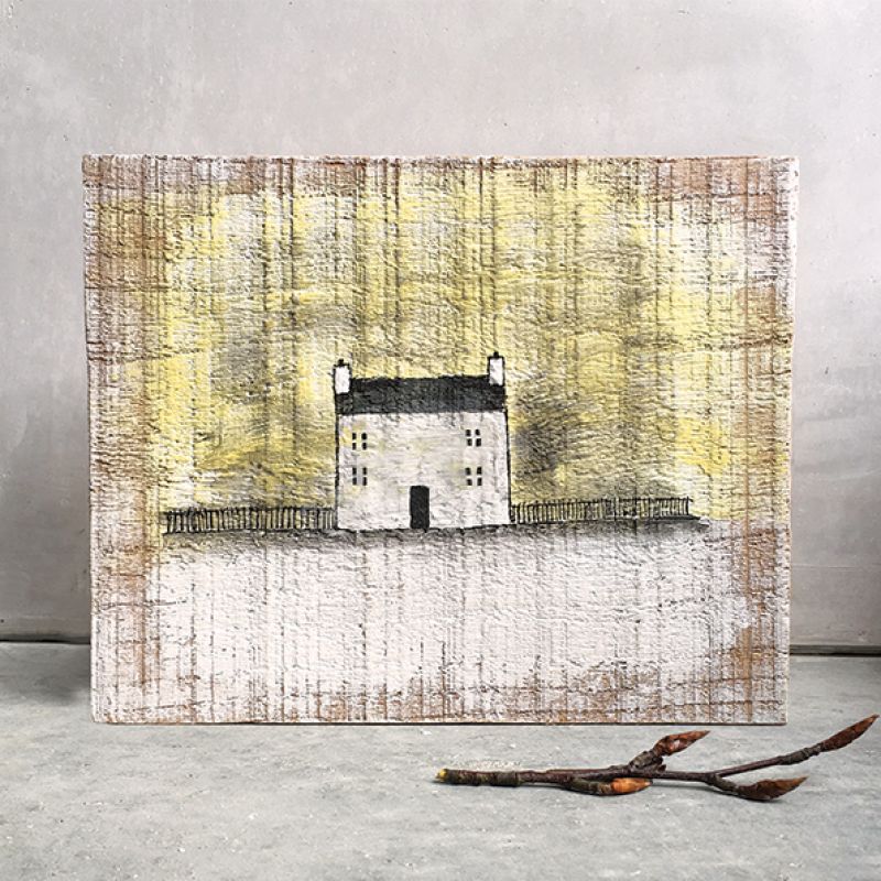 Ξύλο ζωγραφισμένο - Μεγάλο σπίτι 15,5x19,5εκ.