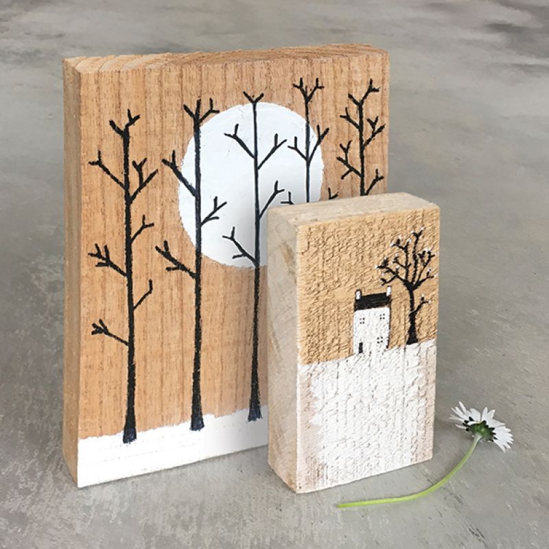 Wood painting-Thin house
