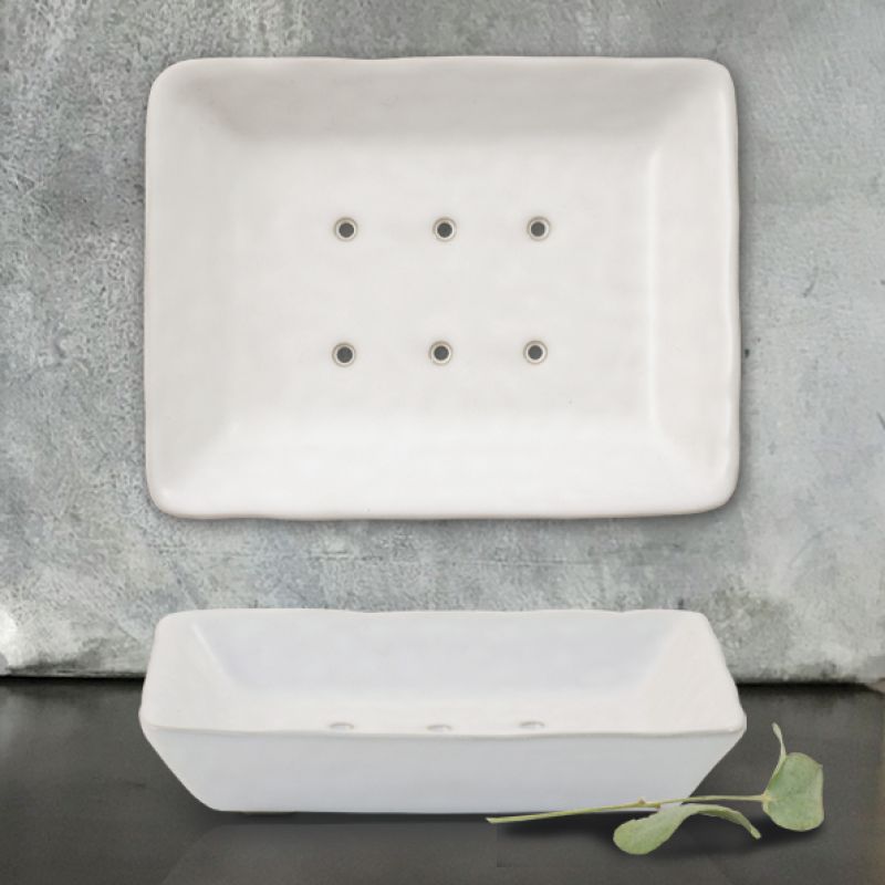 Porcelain soap dish - White