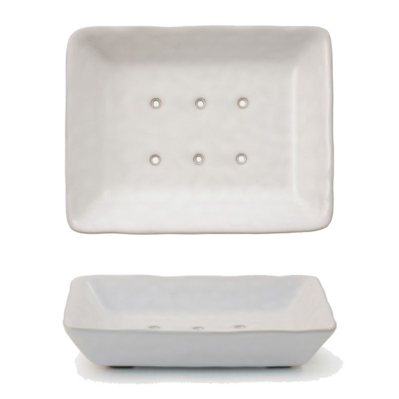 Porcelain soap dish - White