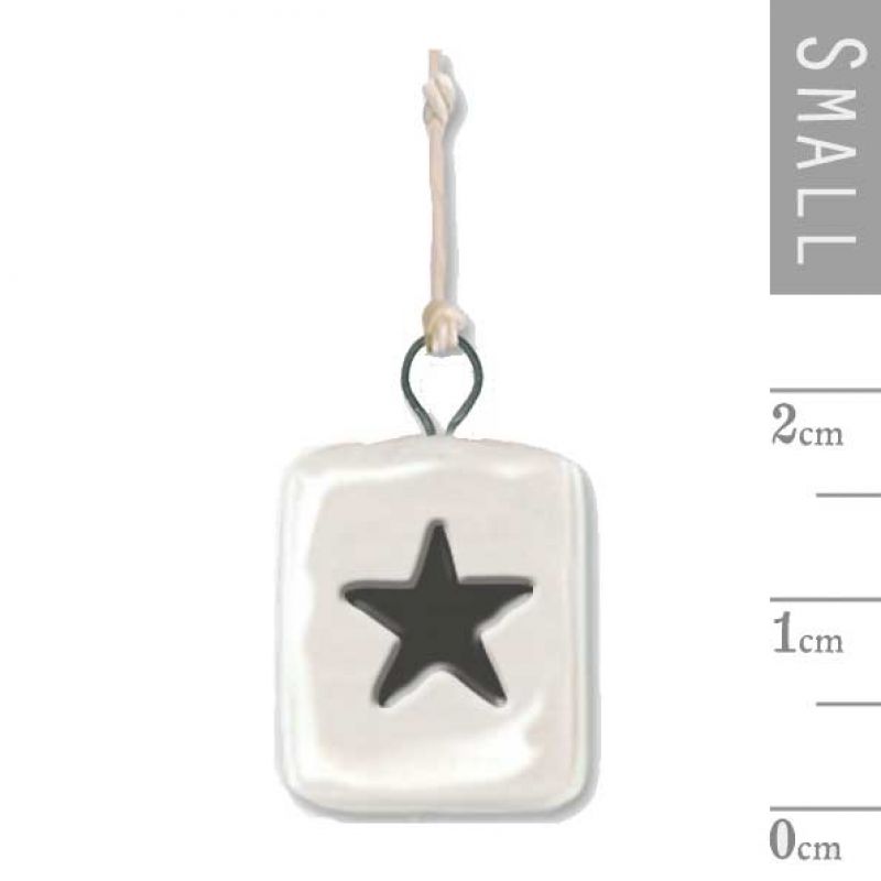 Porcelain hanger - Little star (1.4 x 1.5cm)