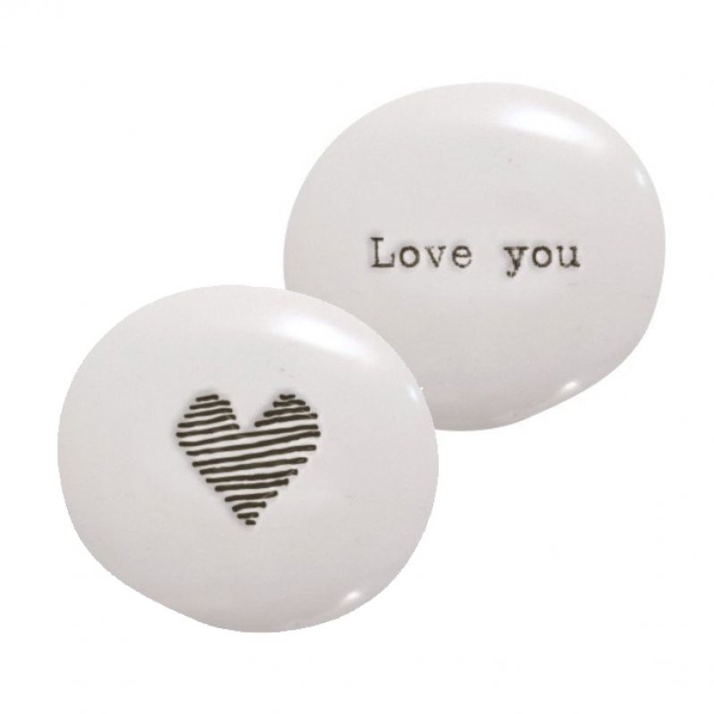 Porcelain pebble - Love you / Heart
