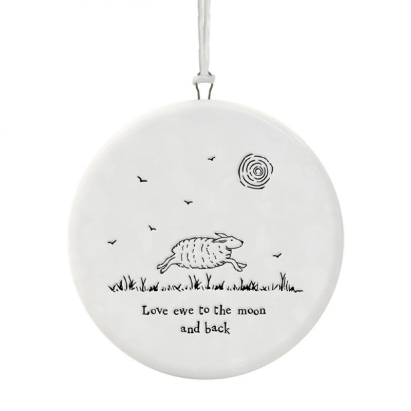 Πορσελάνη κρεμαστό πρόβατο-Love ewe to the moon 6,5x6,5εκ.