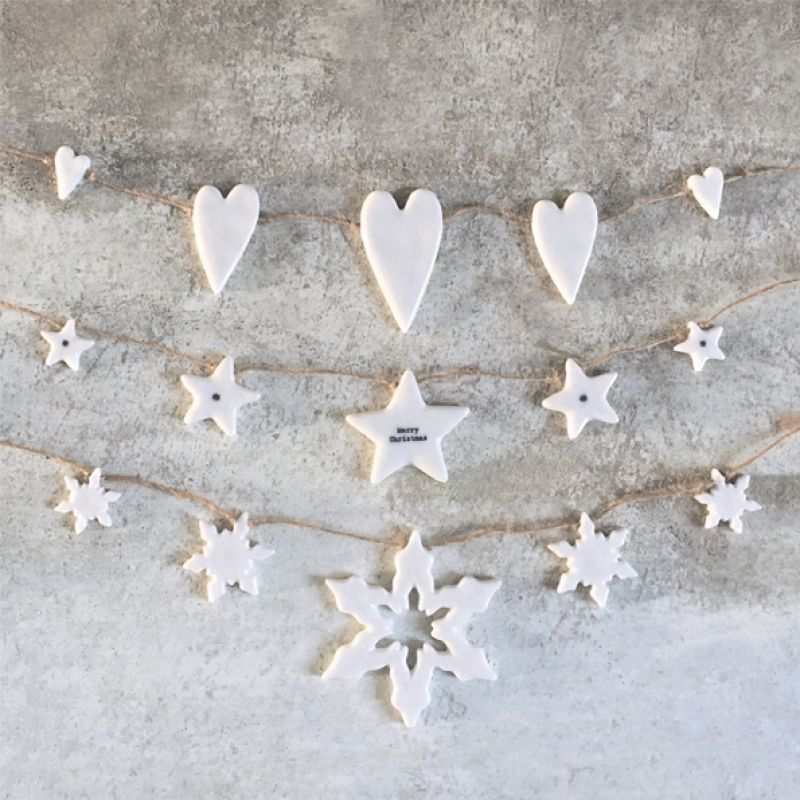 Porcelain garland-Stars