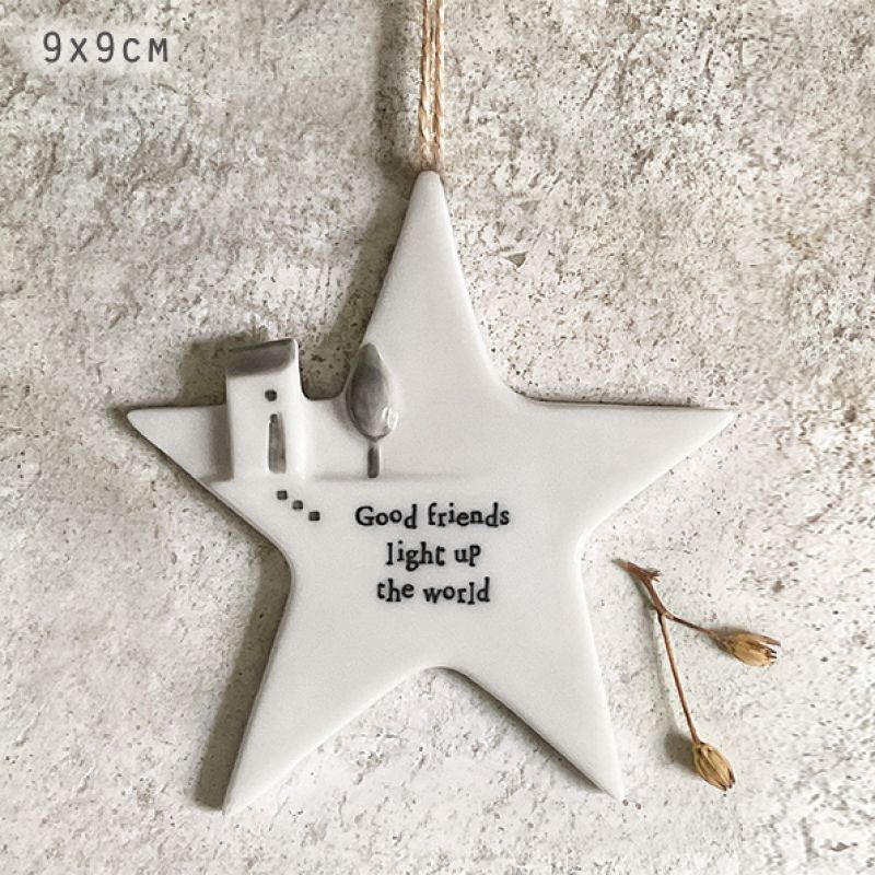 Πορσελάνινο αστέρι 8,5εκ. -Good friends light up world