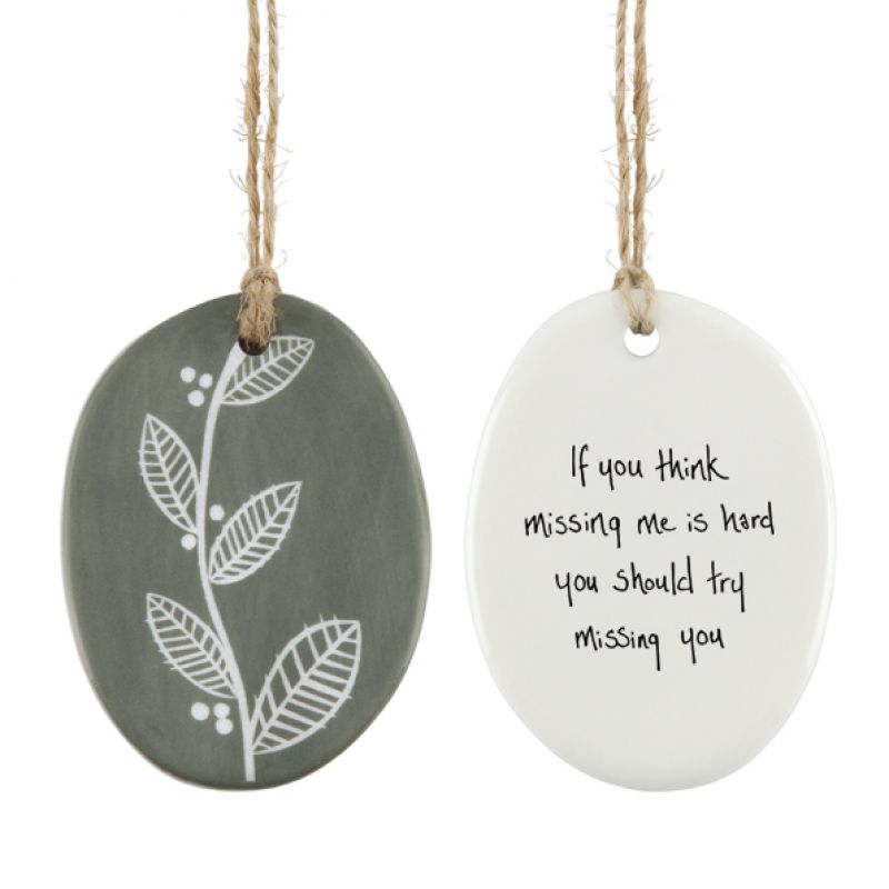 Sgraffito hanger-If you think missing me