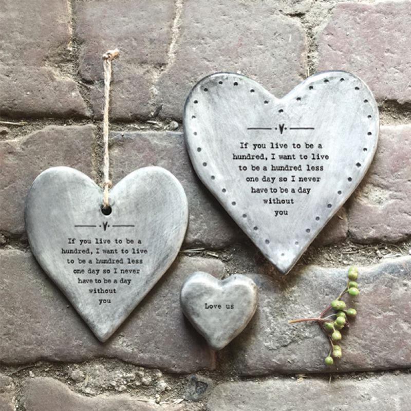 Rustic hanging heart-Live to be one hundred