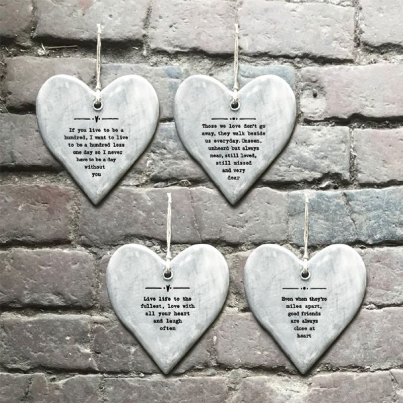 Rustic hanging heart-Live to be one hundred