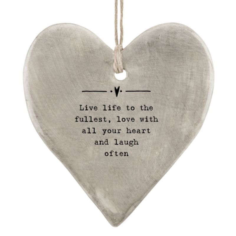 Rustic hanging heart-Live life to the fullest