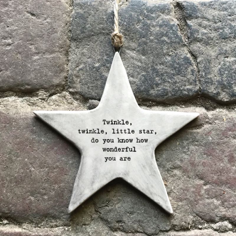 Rustic hanging star-Twinkle wonderful …