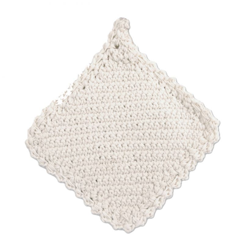 Square cotton crochet cloth (16 x 16cm)