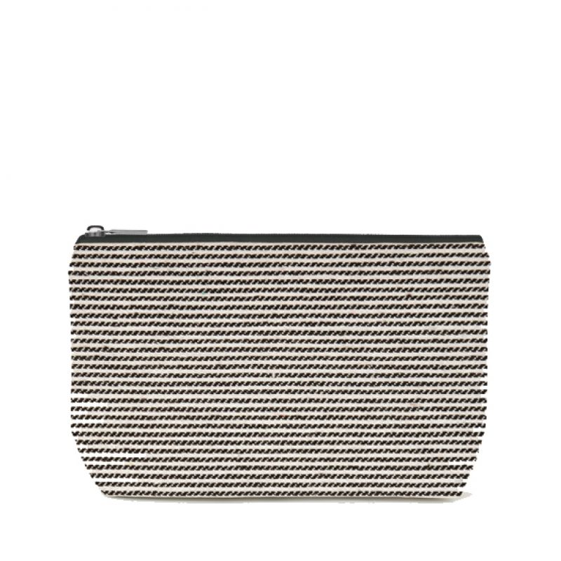 Cosmetic bag-Thin black stripes