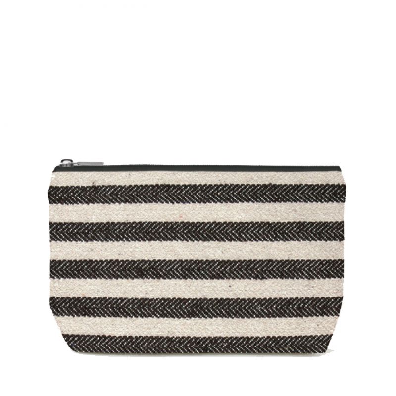 Cosmetic bag-Wide black stripes