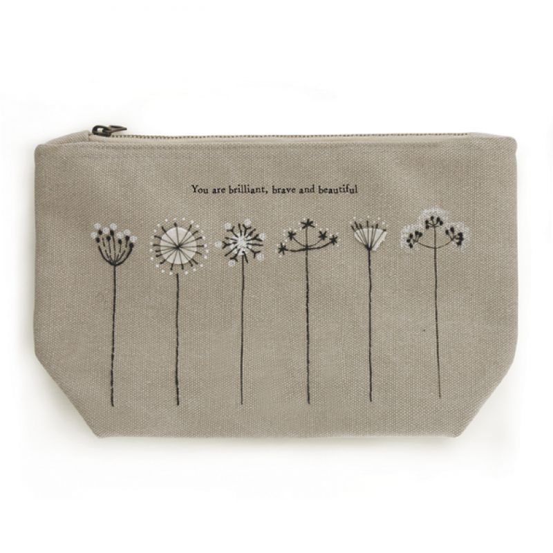 Linen cosmetic bag-Hedgerow