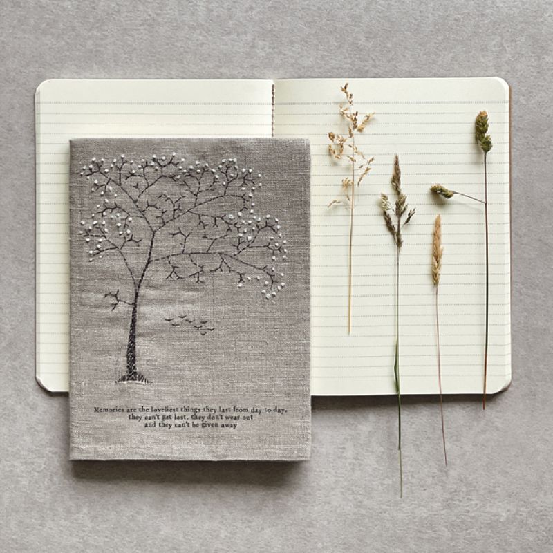 Large linen book-Memories are the loveliest