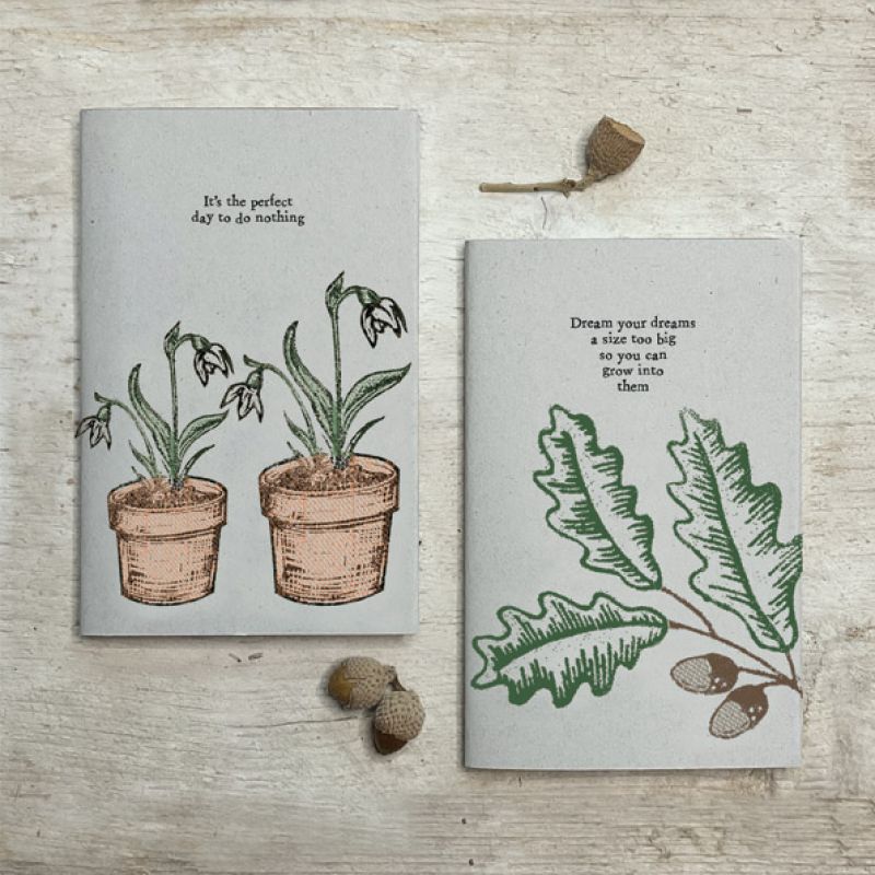 Sml block print book-Snowdrops