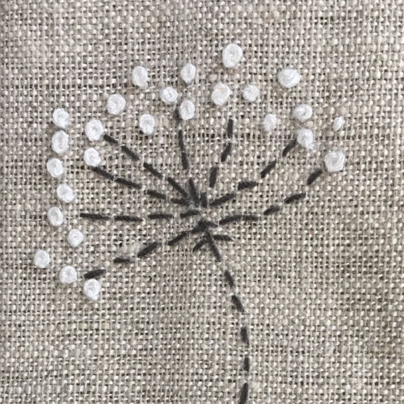 Linen bookmark-Cow parsley