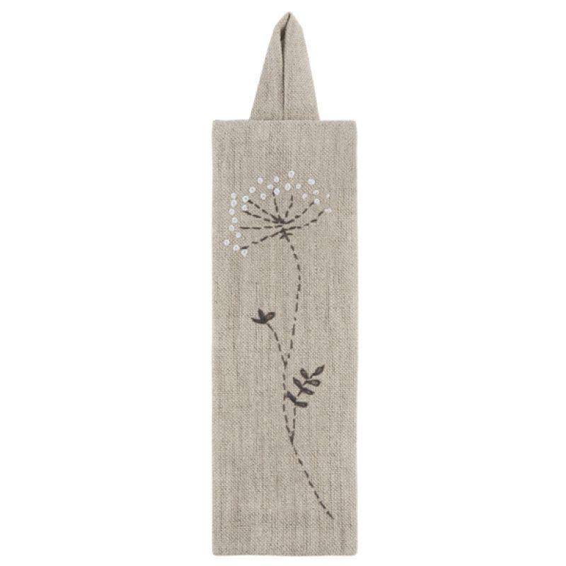 Linen bookmark-Cow parsley