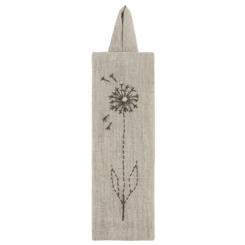 Linen bookmark-Dandelion