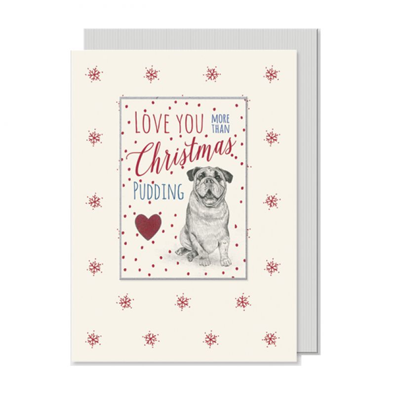 Christmas card - Love you/pug