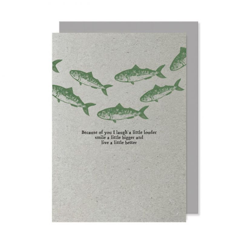 Κάρτα block print - Ψάρια