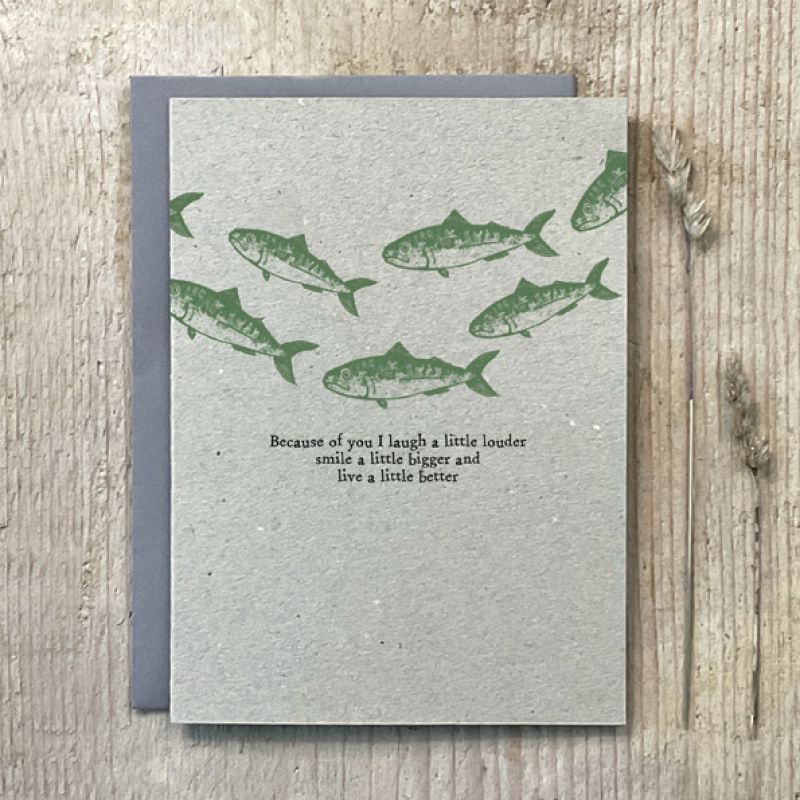 Κάρτα block print - Ψάρια