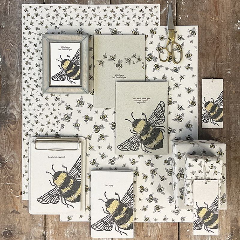 Κάρτα block print - Μέλισσες / In a world