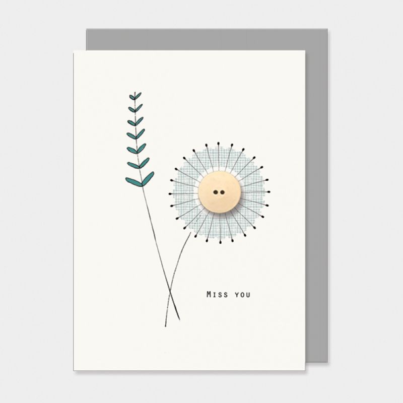 Flower card-Miss you Size: 12x0,1x16,5 cm