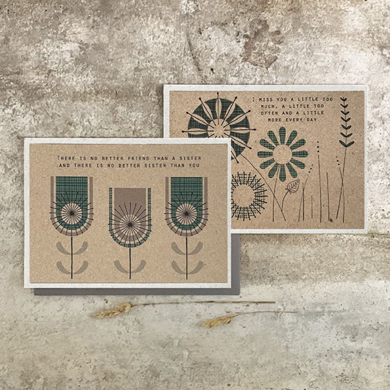 Modern flower card-No better sister