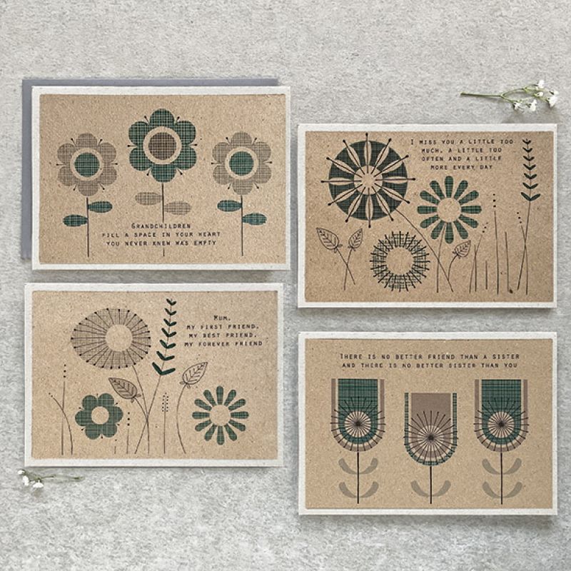 Modern flower card-No better sister