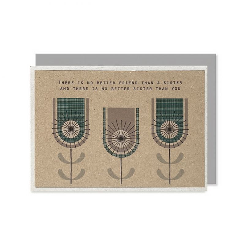 Modern flower card-No better sister