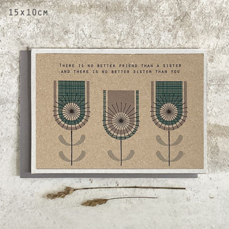 Modern flower card-No better sister
