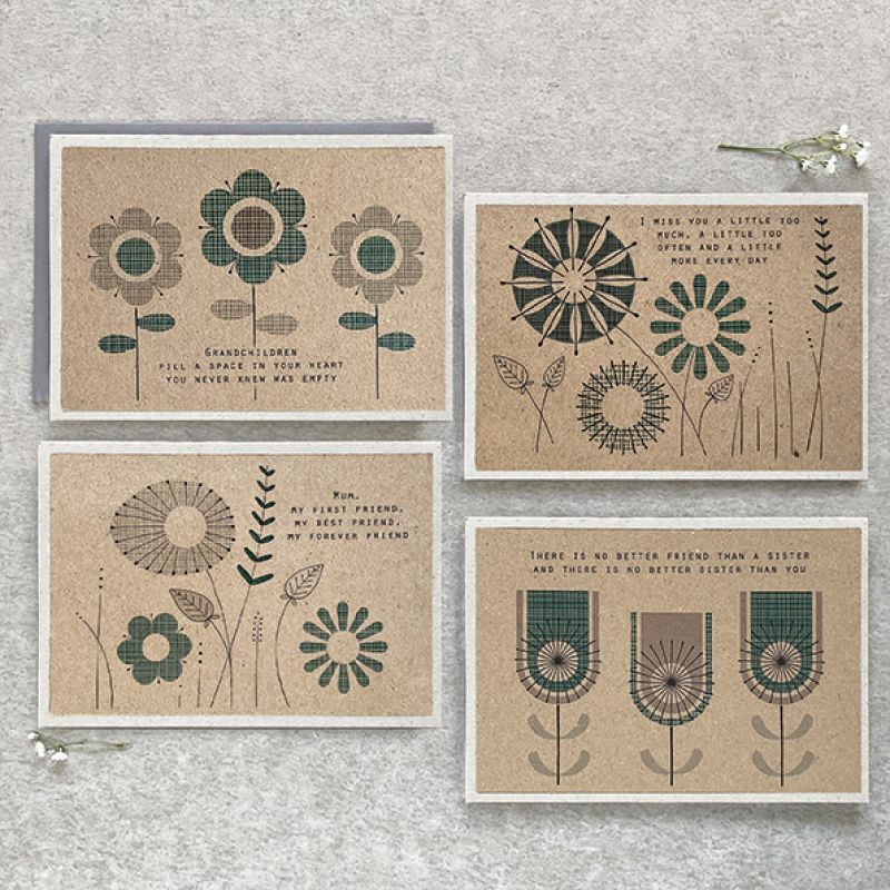 Modern flower card-I miss you a little too much