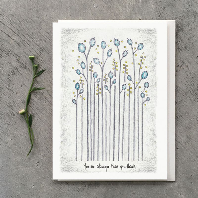 Tall flower card-Stronger than you think Size: 12x0,1x16,5 cm