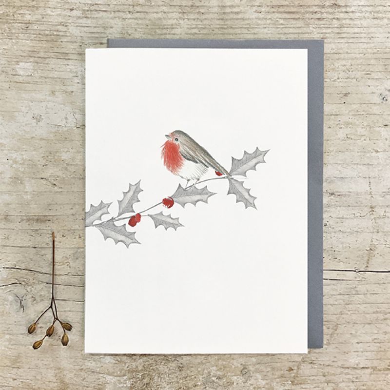 Κάρτα Bird & berry 12x16,5 - Κοκκινολαίμης