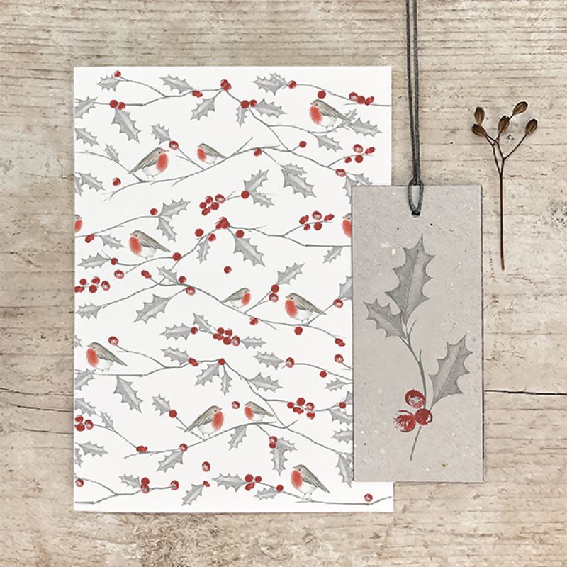 Bird & berry card-All over Robin