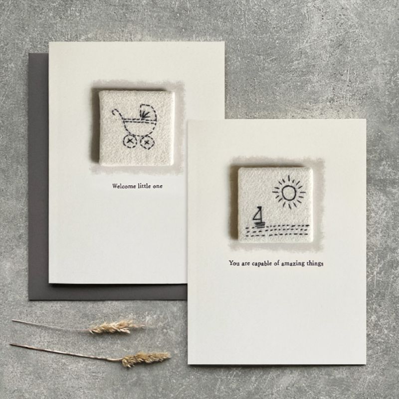 Embroidered card-Welcome little one