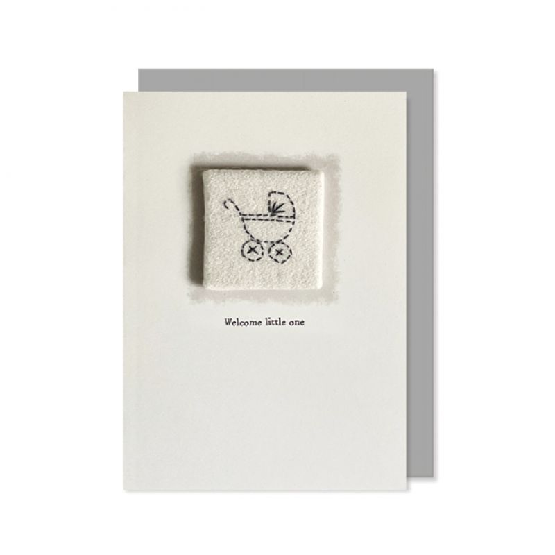 Embroidered card-Welcome little one