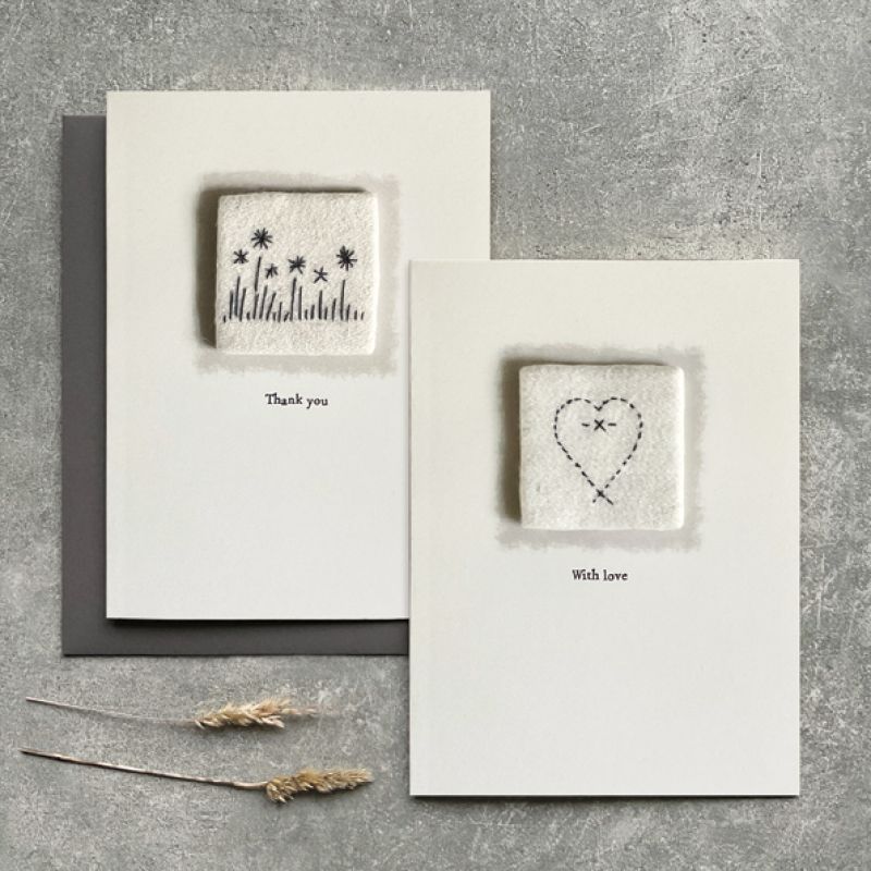Embroidered card-With love