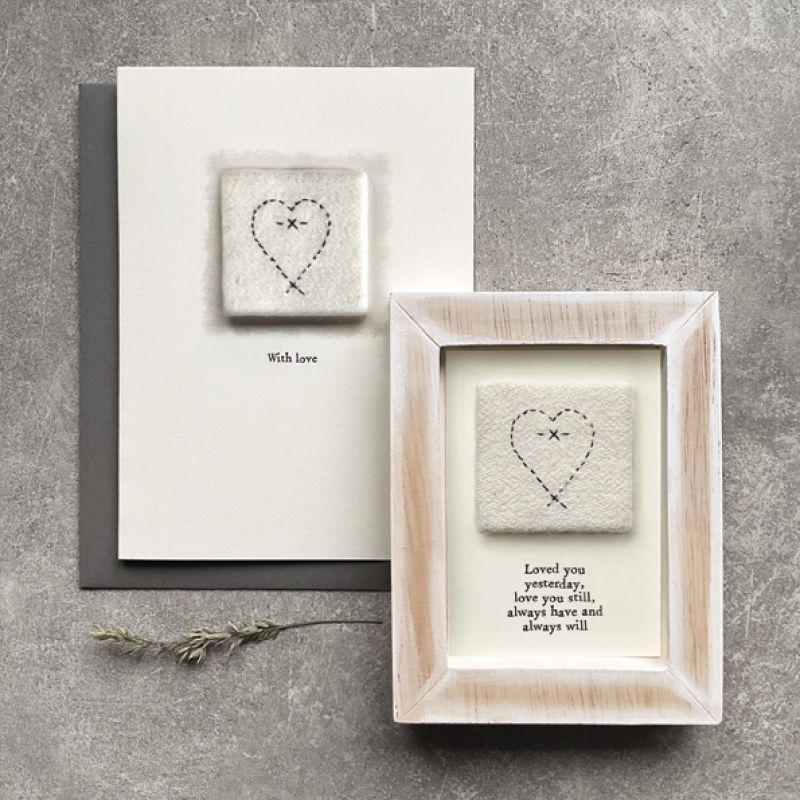 Embroidered card-With love