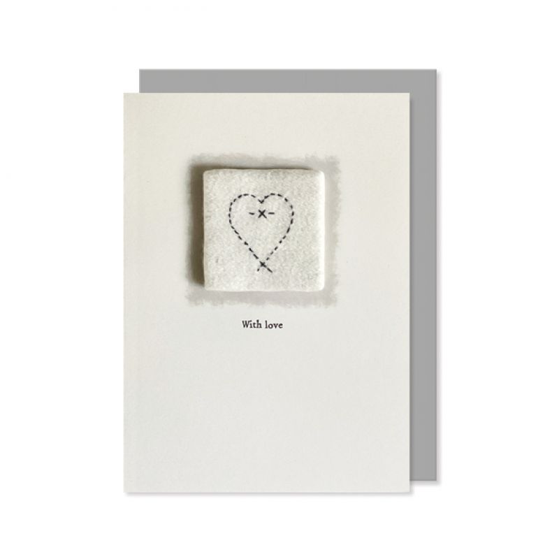Embroidered card-With love